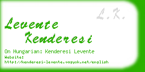 levente kenderesi business card